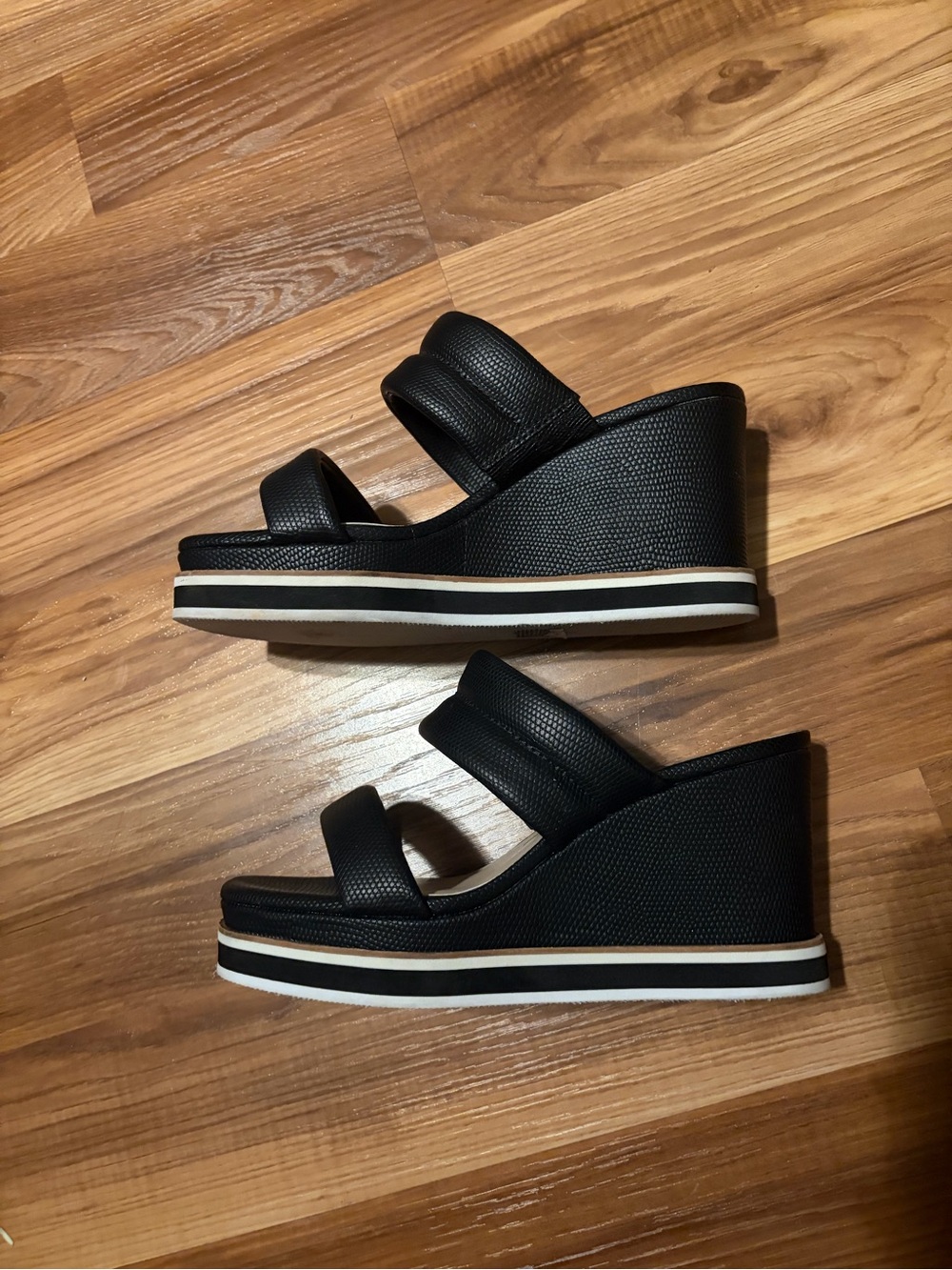 Dolce Vita Black Wedge Slide Sandals